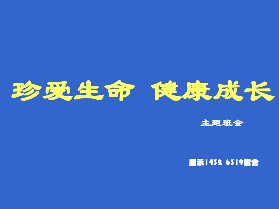 珍爱生命-健康成长主题班会_第1页