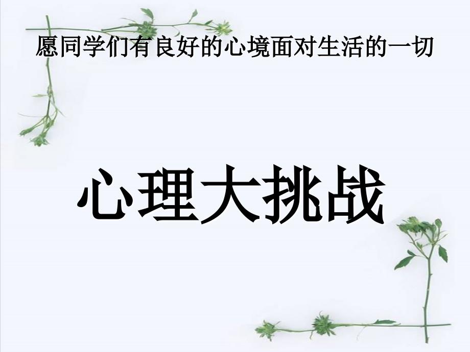 主题班会：心理大挑战课件_第1页