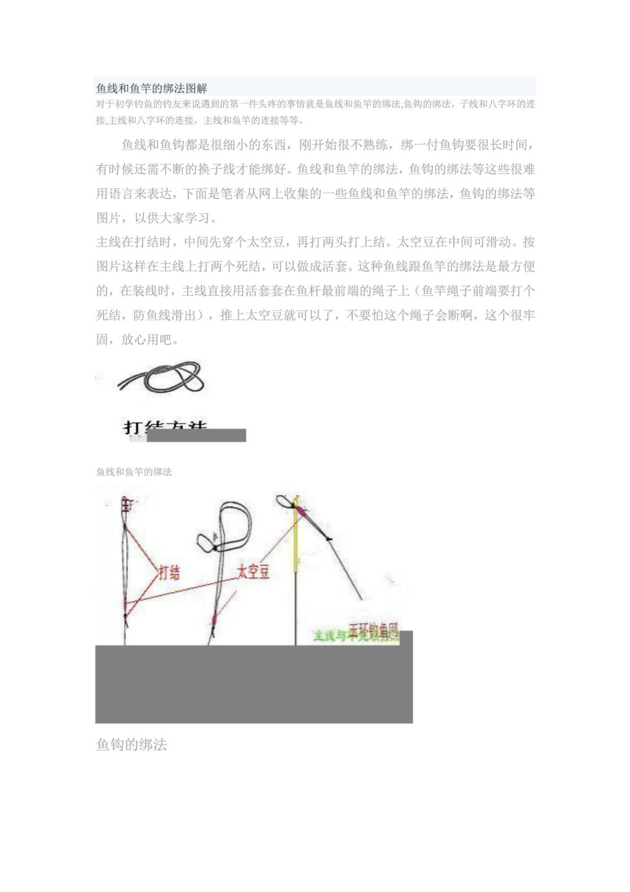 鱼线和鱼竿的绑法图解_1484351921_第1页