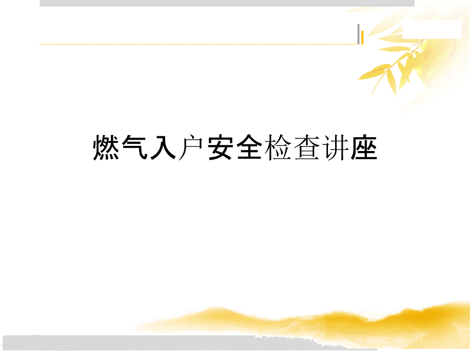 居民燃气入户安全检查培训_第1页