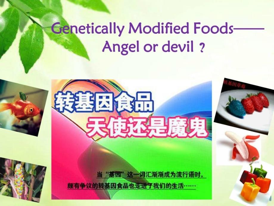 转基因食品英语介绍PPT_图文_第1页