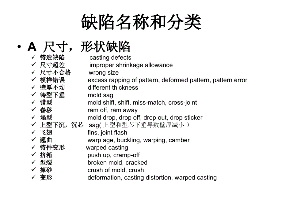 铸造缺陷名称和分类_第1页