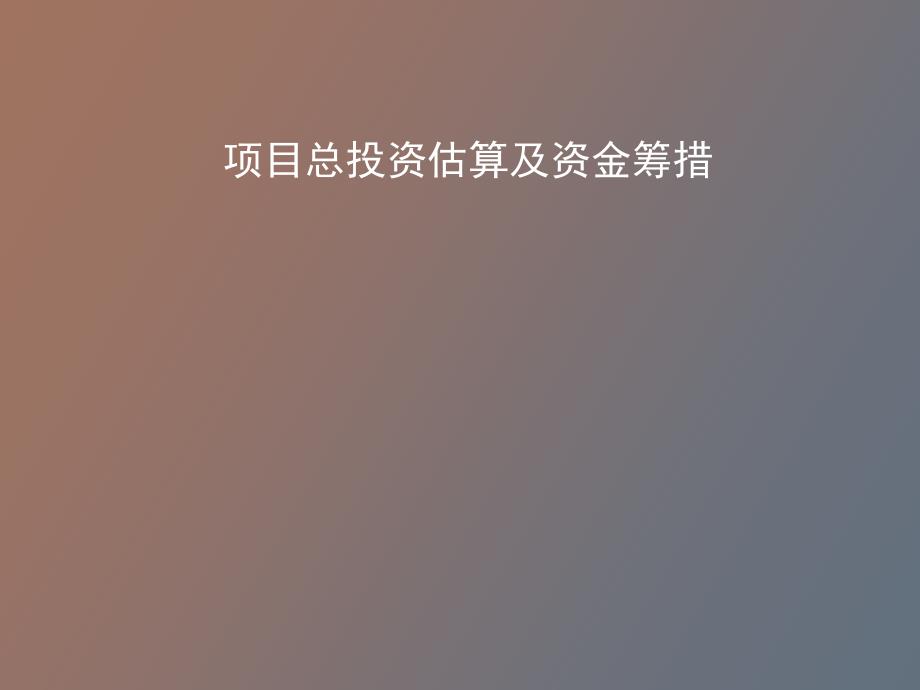 项目投资估算_第1页