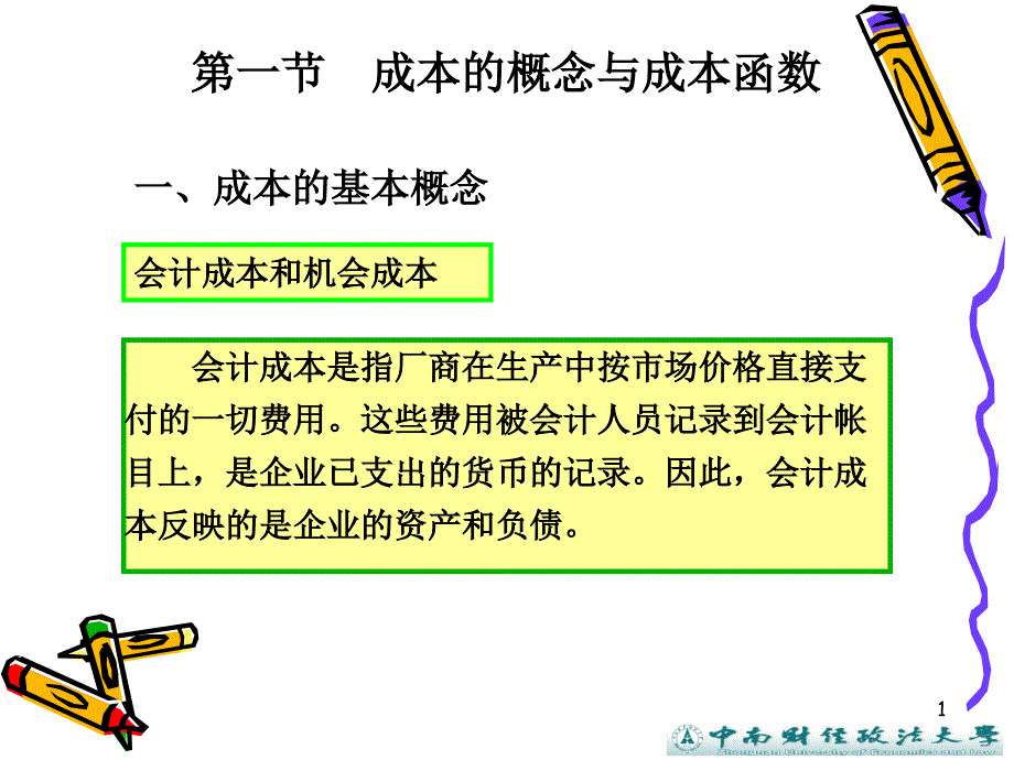 大学微观经济学经典课件第五章 成本理论_第1页