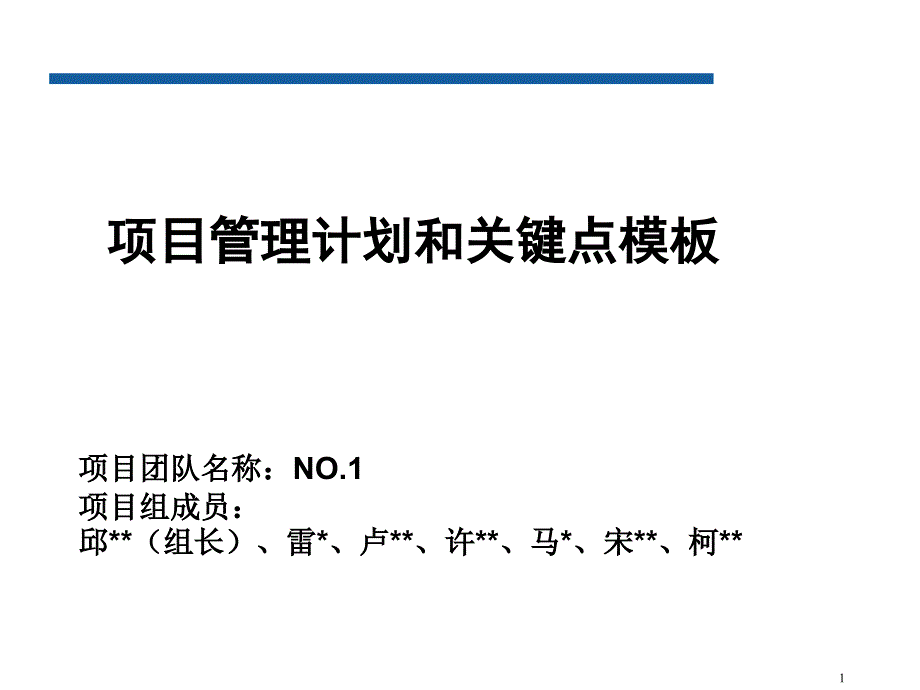 项目管理计划和关键点模板_第1页