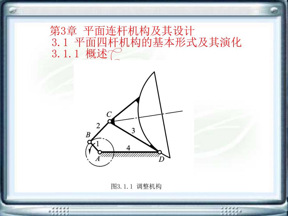 机械设计基础电子教案第3章-平面连杆机构及其设计-ppt课件_第1页