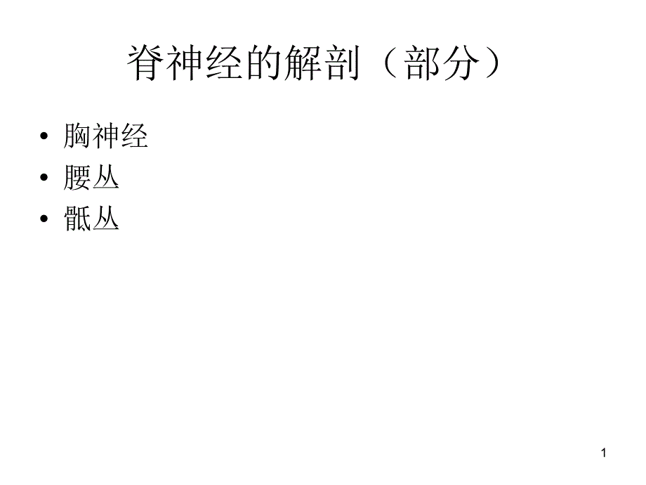 脊神經(jīng)(胸神經(jīng)、腰叢、骶叢)ppt參考課件_第1頁(yè)