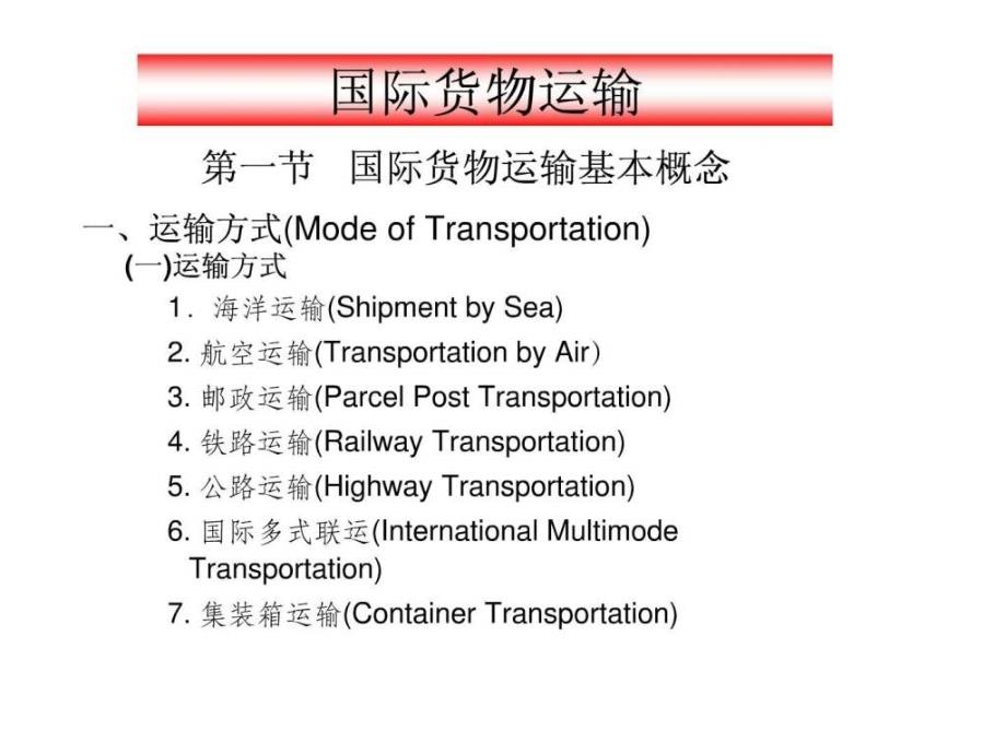 国际贸易中的货物运输_第1页