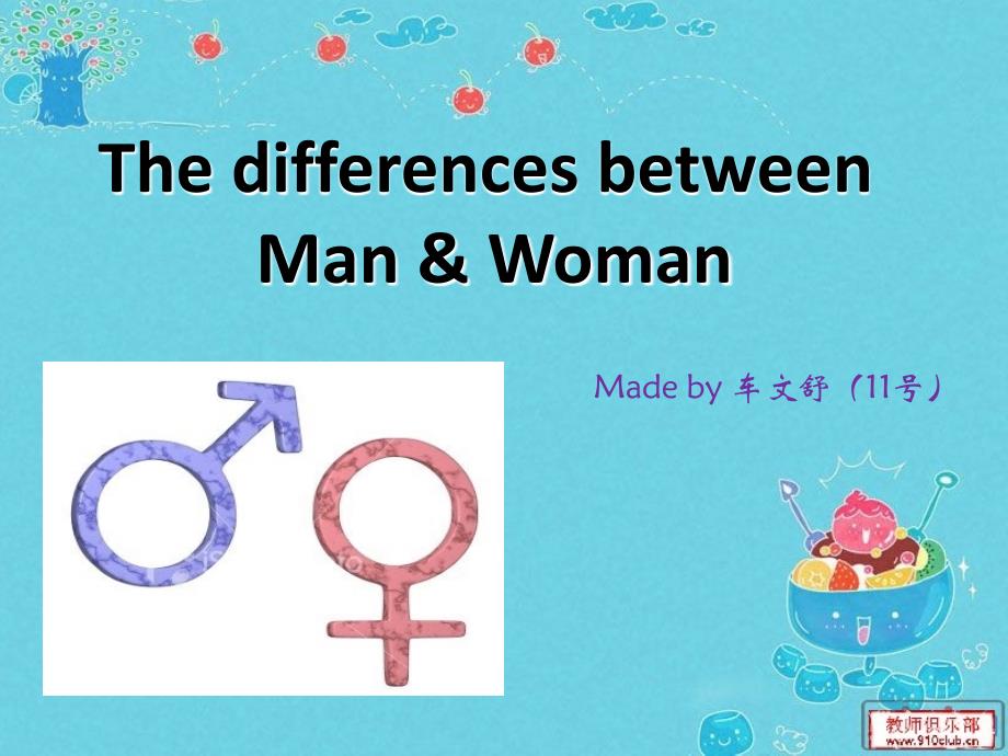 大学英语课件Thedifferencebetweenmanandwoma_第1页