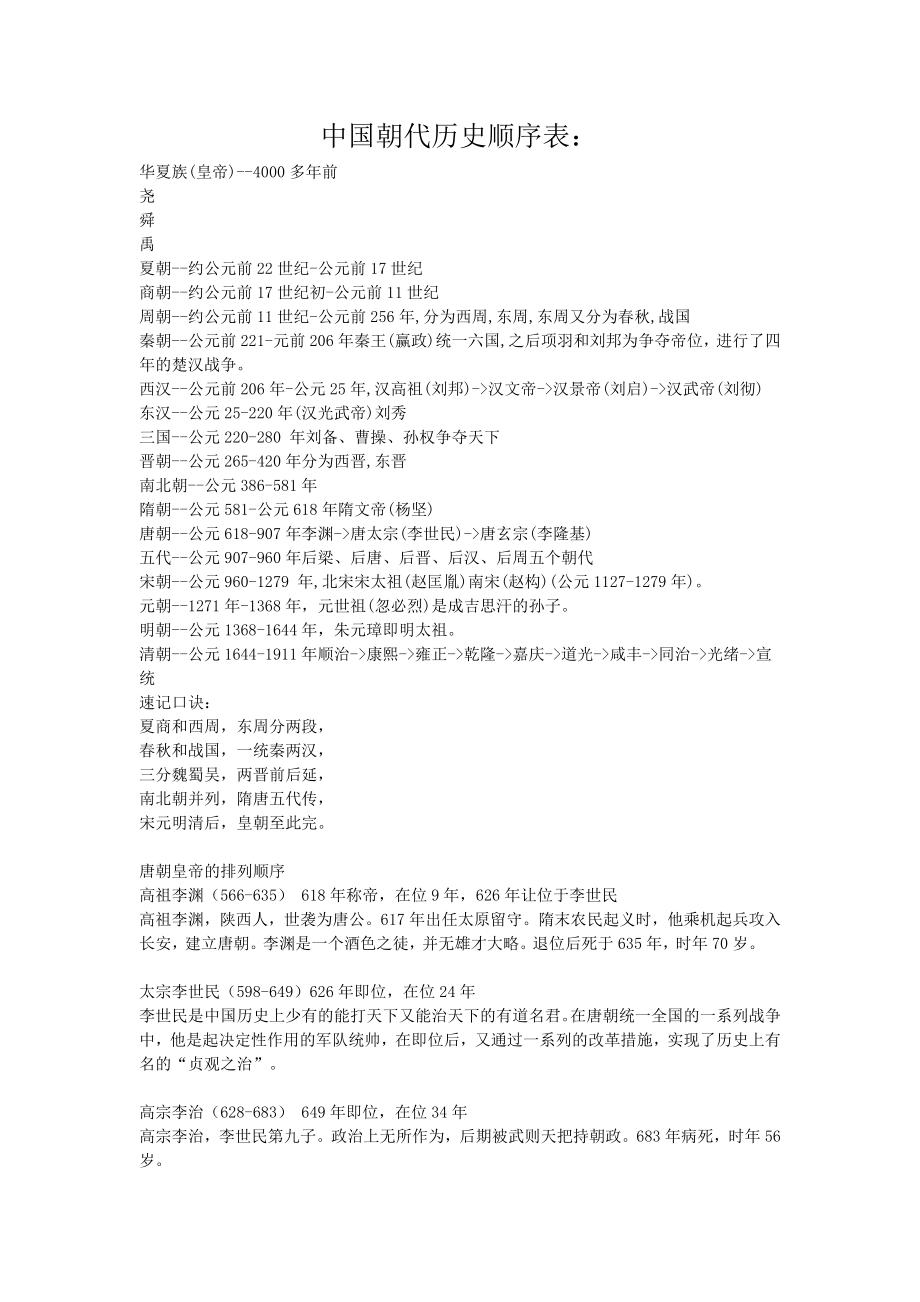 中国朝代历史顺序表_第1页