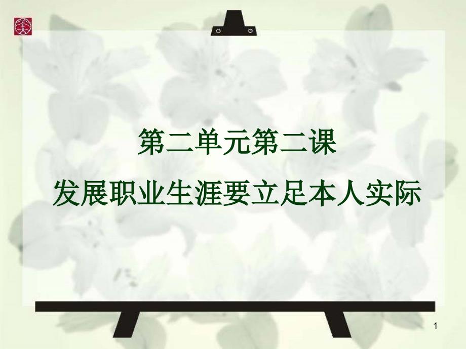 第二单元-第二课发展职业生涯要立足本人实际教学ppt课件_第1页