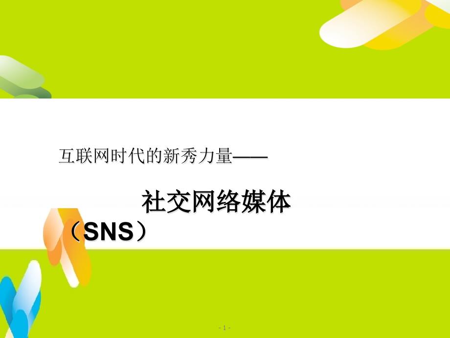 互联网时代的新秀力量--社交网络媒体(SNS)_第1页