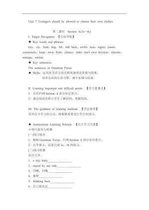 人教版九年级全Unit7Teenagers should be allowed to choose their own clothes ...