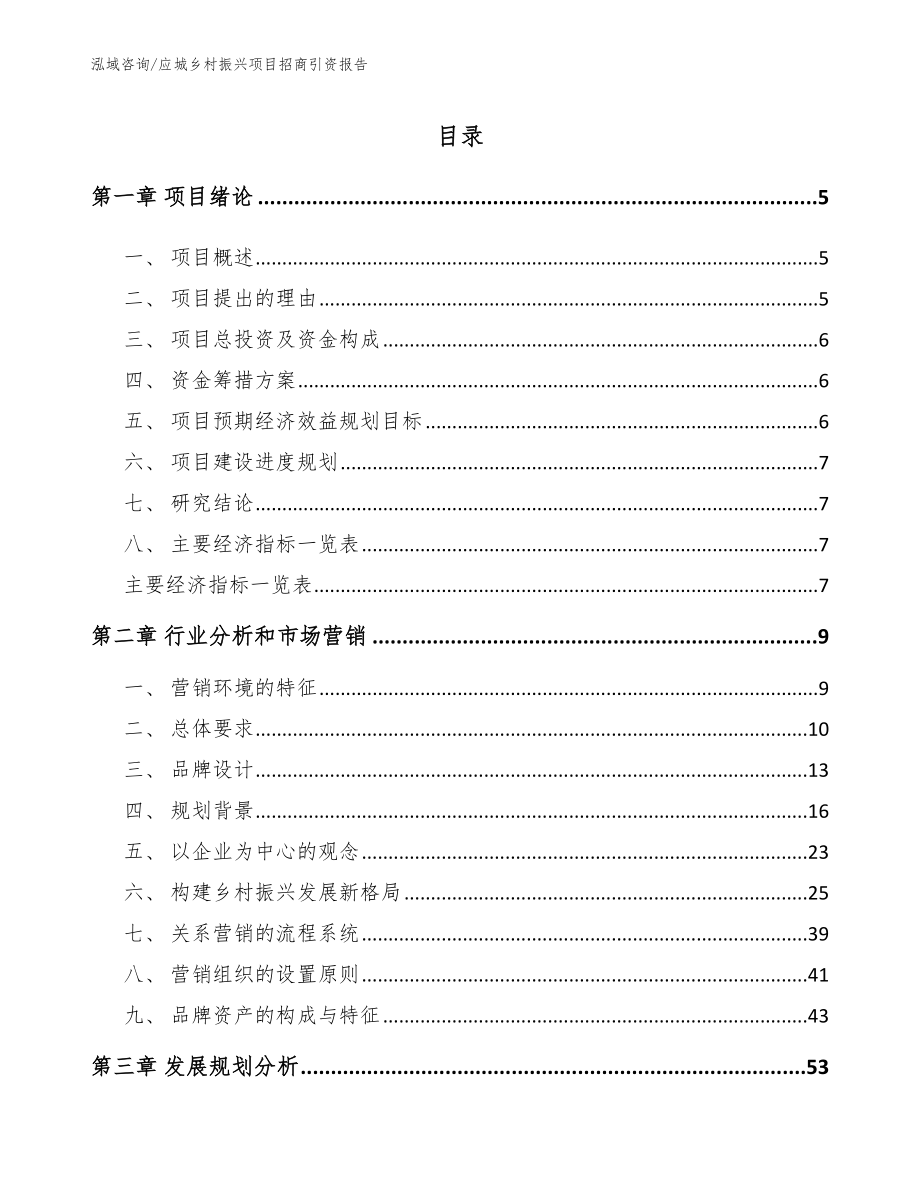 应城乡村振兴项目招商引资报告_模板_第1页