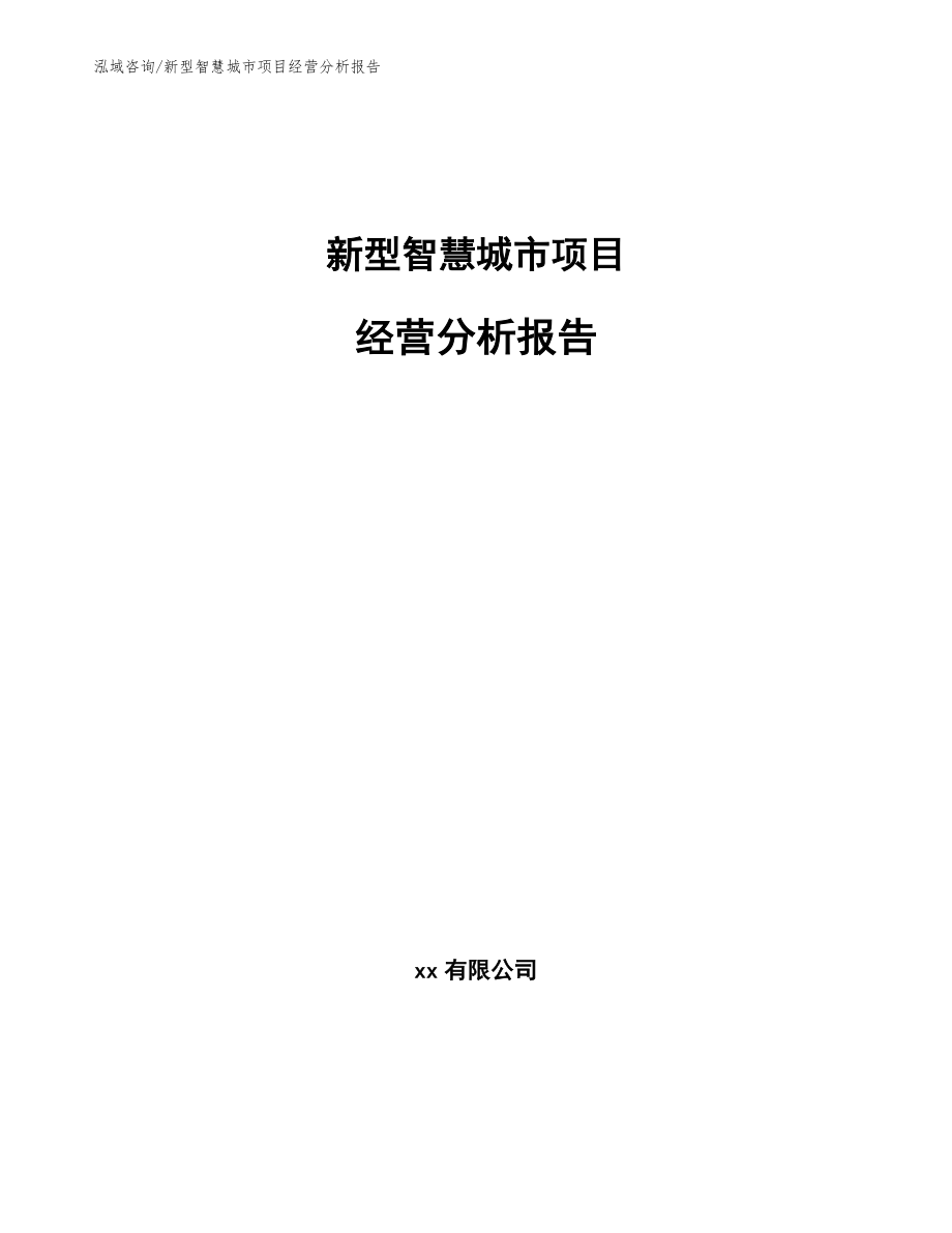 新型智慧城市项目经营分析报告【范文】_第1页