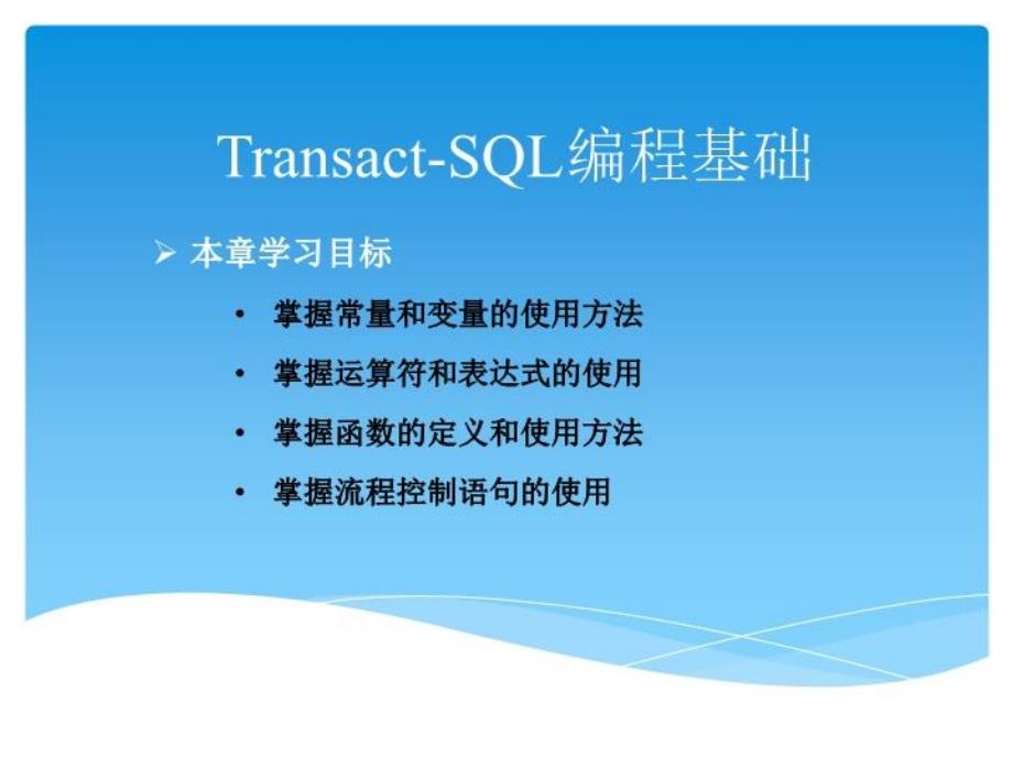 专题-T-SQL语言基础课件_第1页