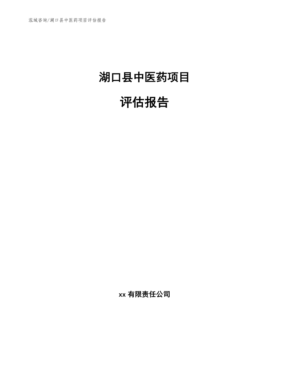 湖口县中医药项目评估报告【参考范文】_第1页