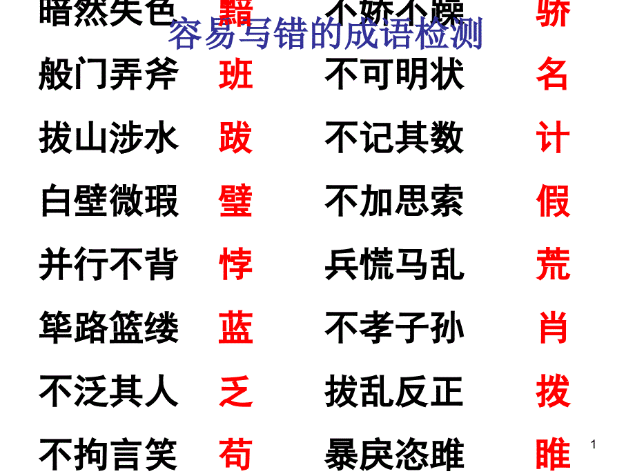 容易写错的字课堂练习_第1页