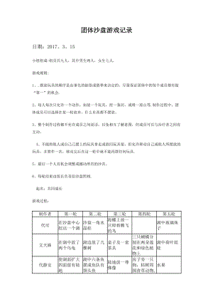 团体心沙盘活动记录