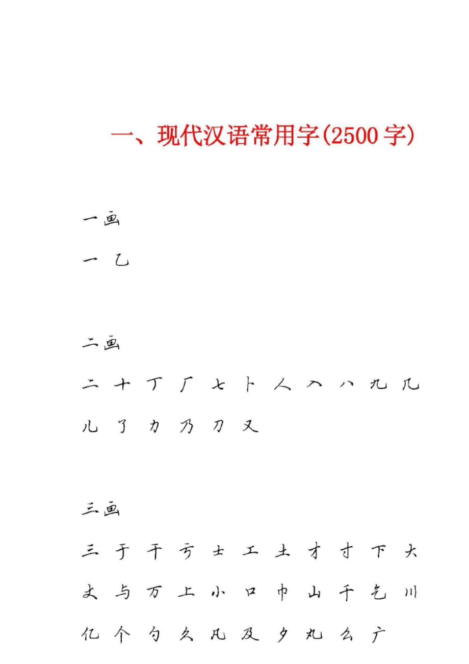 田英章硬笔行书现代汉语3500常用字字帖_第1页