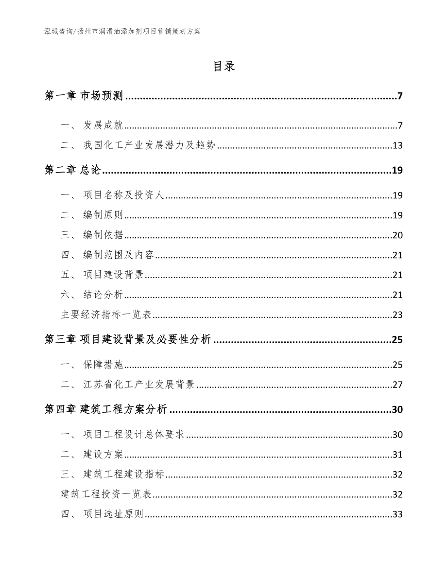 扬州市润滑油添加剂项目营销策划方案_第1页