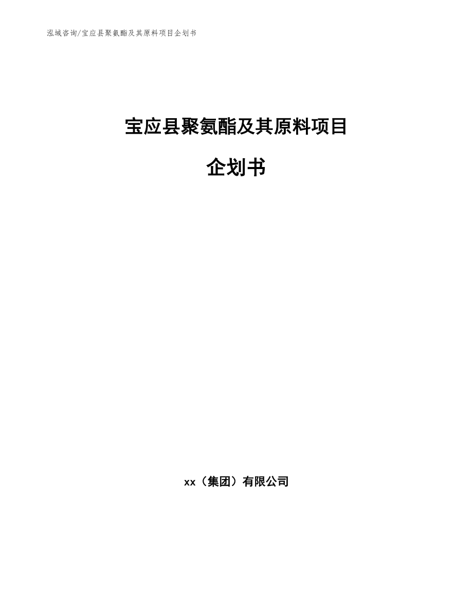 宝应县聚氨酯及其原料项目企划书（模板）_第1页