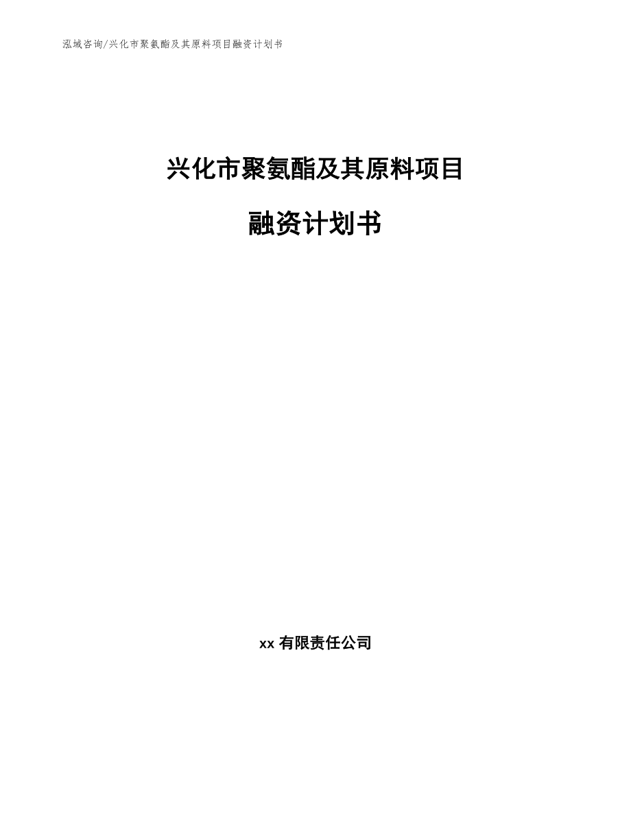 兴化市聚氨酯及其原料项目融资计划书【参考范文】_第1页