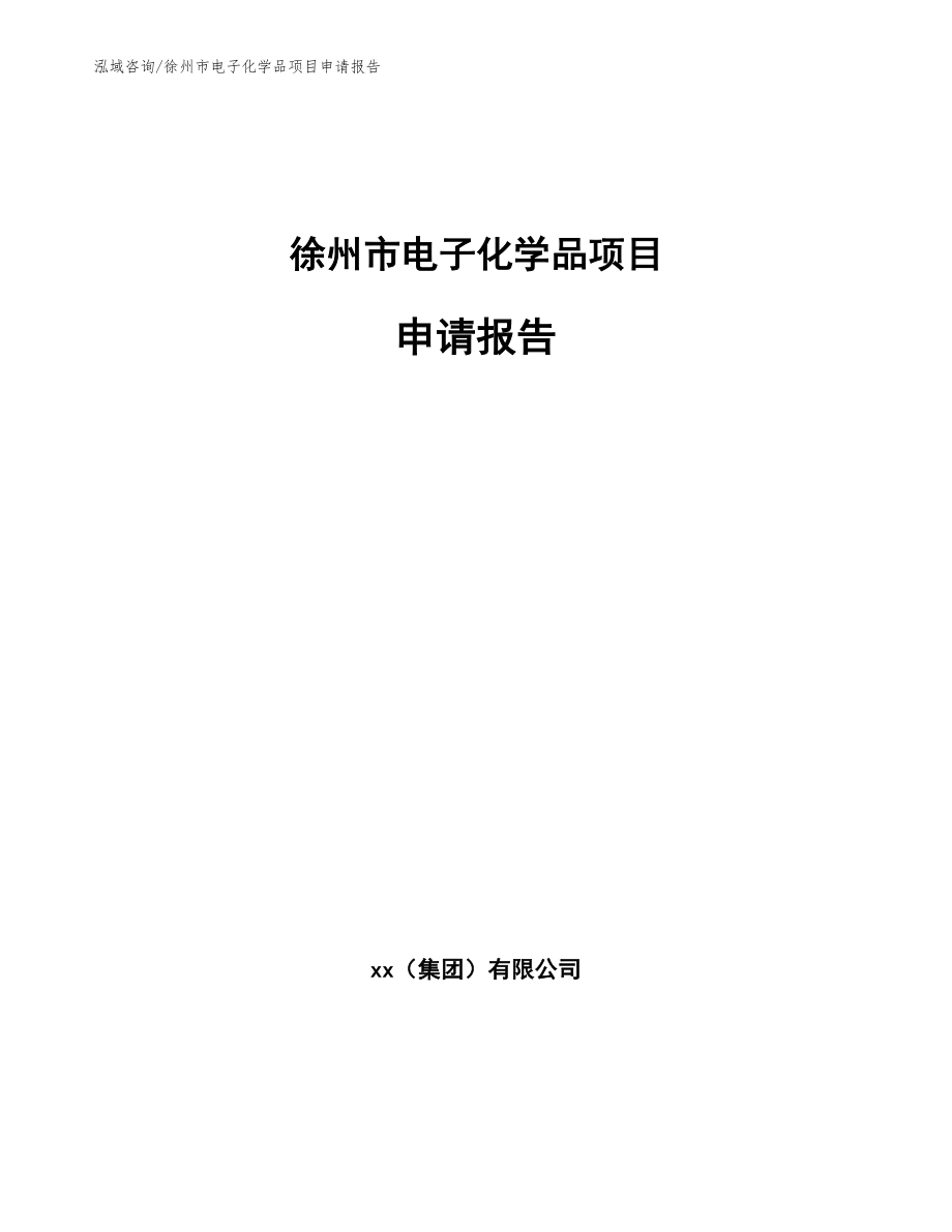 徐州市电子化学品项目申请报告_第1页