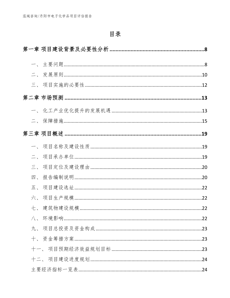 丹阳市电子化学品项目评估报告_第1页