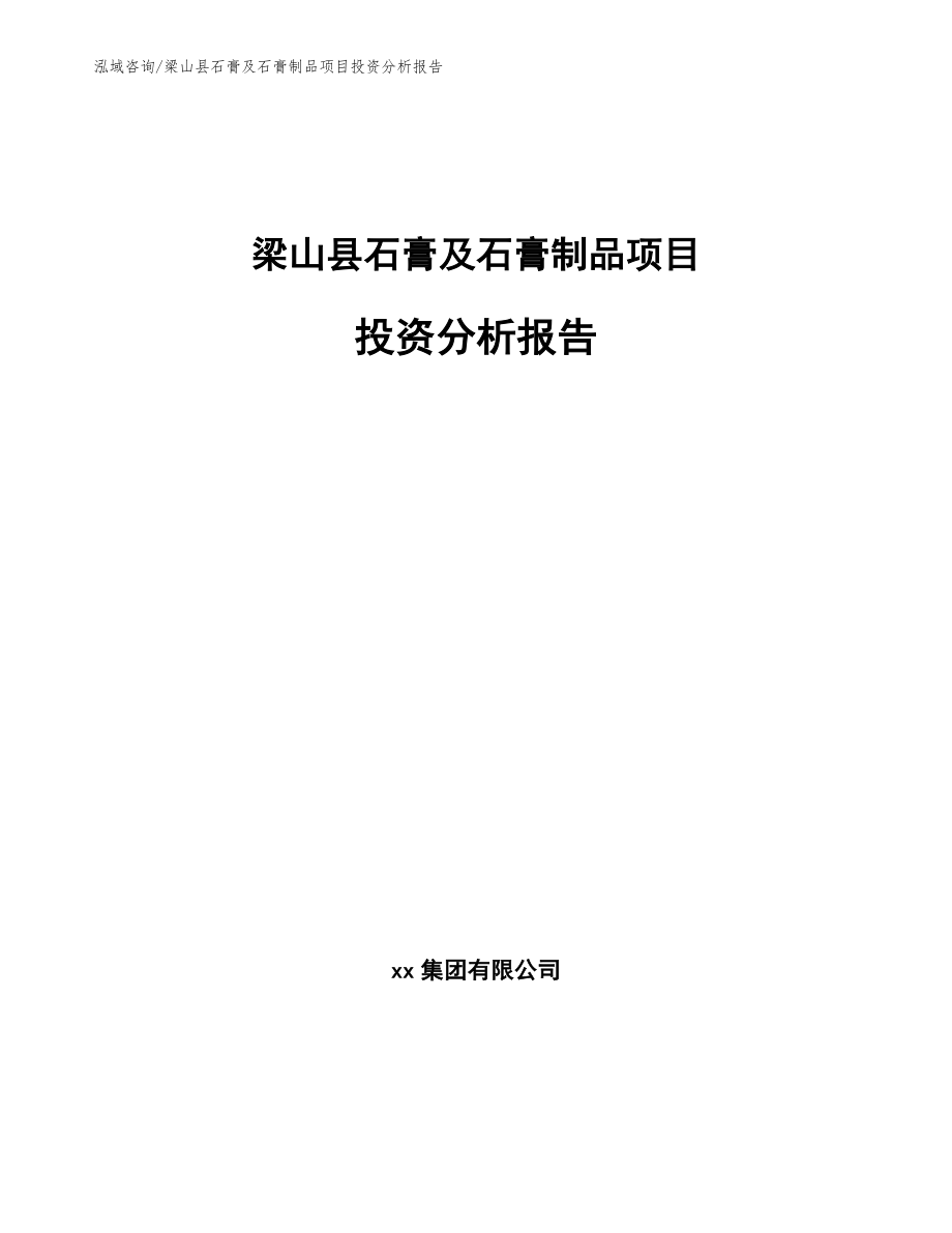 梁山县石膏及石膏制品项目投资分析报告范文模板_第1页