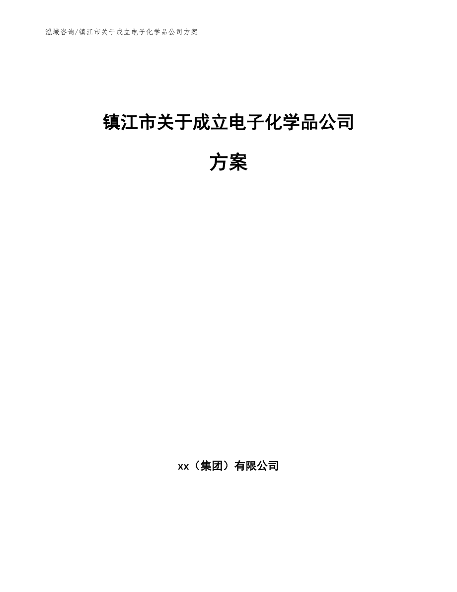 镇江市关于成立电子化学品公司方案_第1页