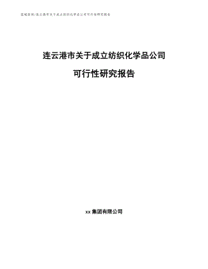 连云港市关于成立纺织化学品公司可行性研究报告【模板范文】