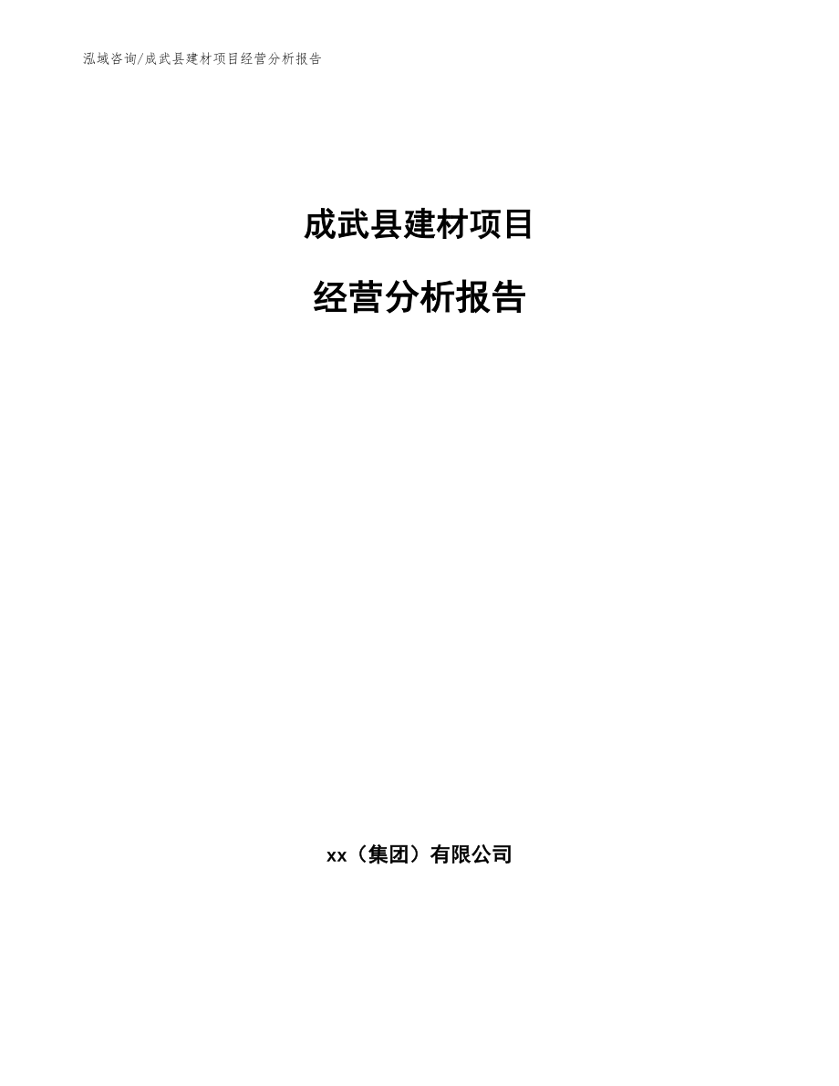 成武县建材项目经营分析报告范文模板_第1页
