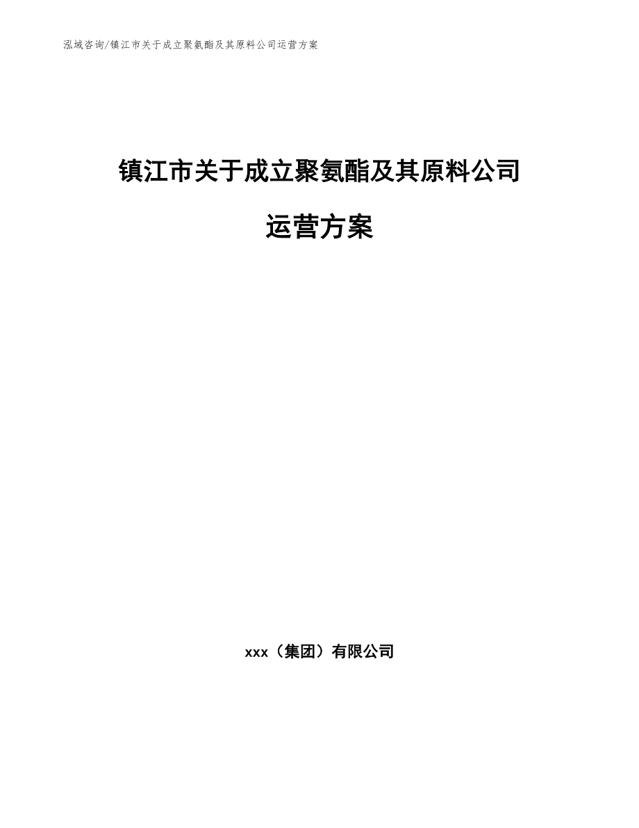 镇江市关于成立聚氨酯及其原料公司运营方案【模板参考】_第1页