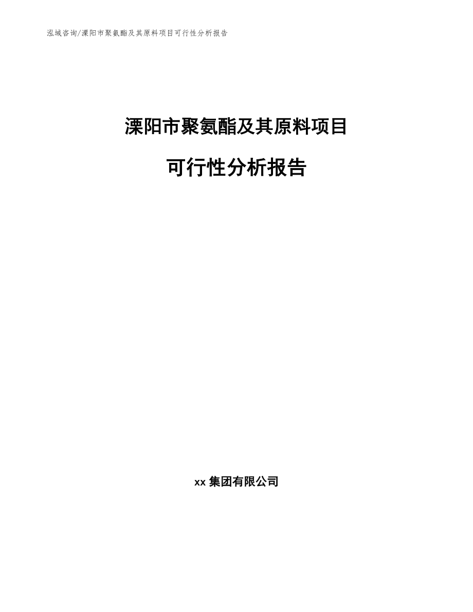 溧阳市聚氨酯及其原料项目可行性分析报告_第1页