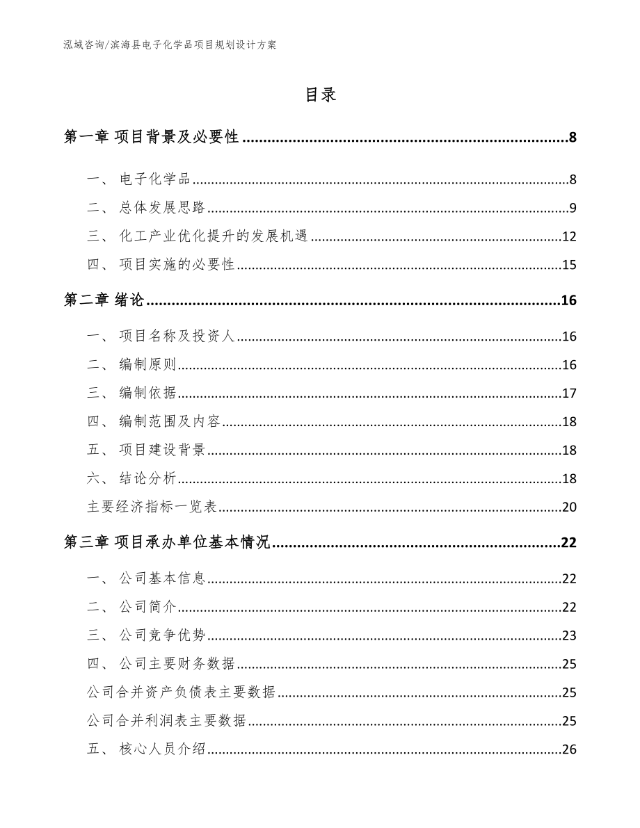 滨海县电子化学品项目规划设计方案（模板）_第1页