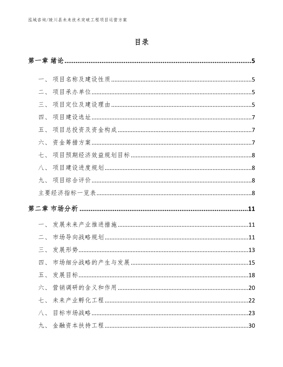 陵川县未来技术突破工程项目运营方案模板范本_第1页