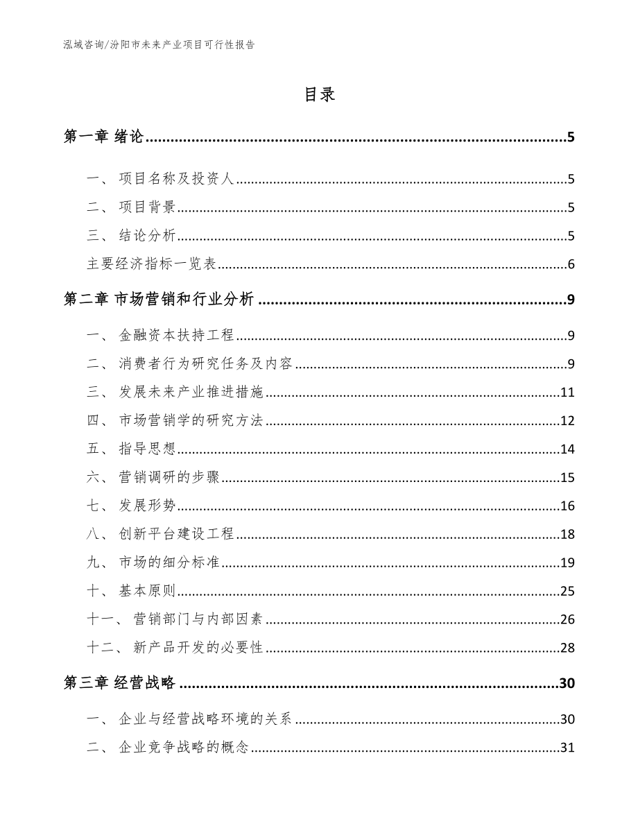 汾阳市未来产业项目可行性报告（模板范文）_第1页