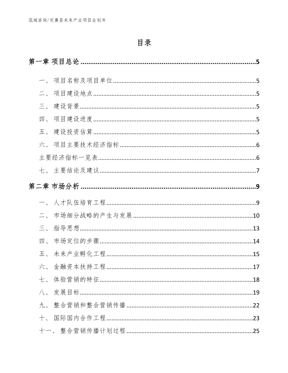 定襄县未来产业项目企划书（模板范文）_第1页