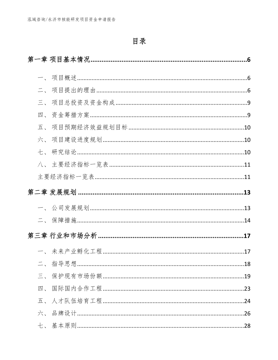 永济市核能研发项目资金申请报告_模板参考_第1页