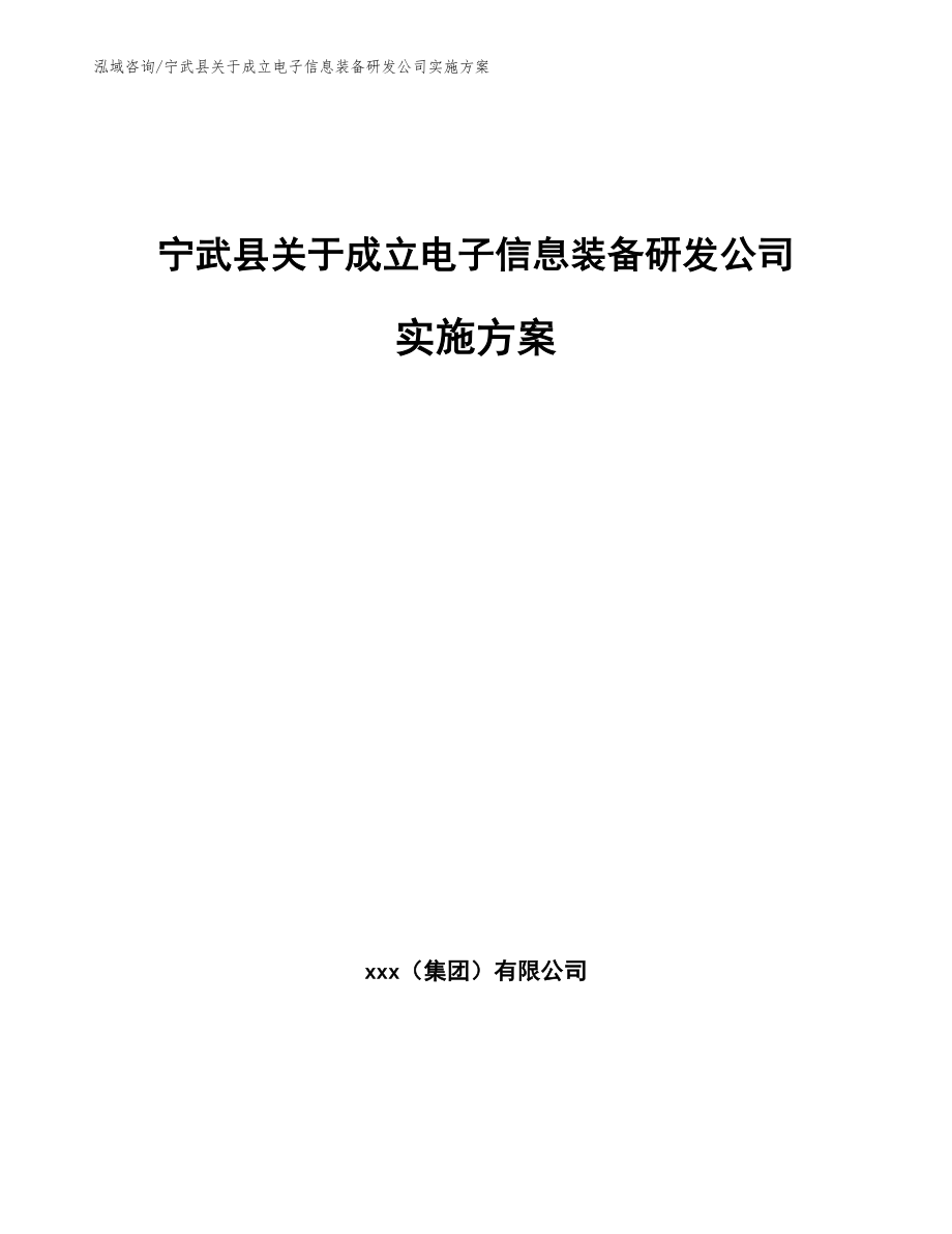 宁武县关于成立电子信息装备研发公司实施方案_模板范本_第1页