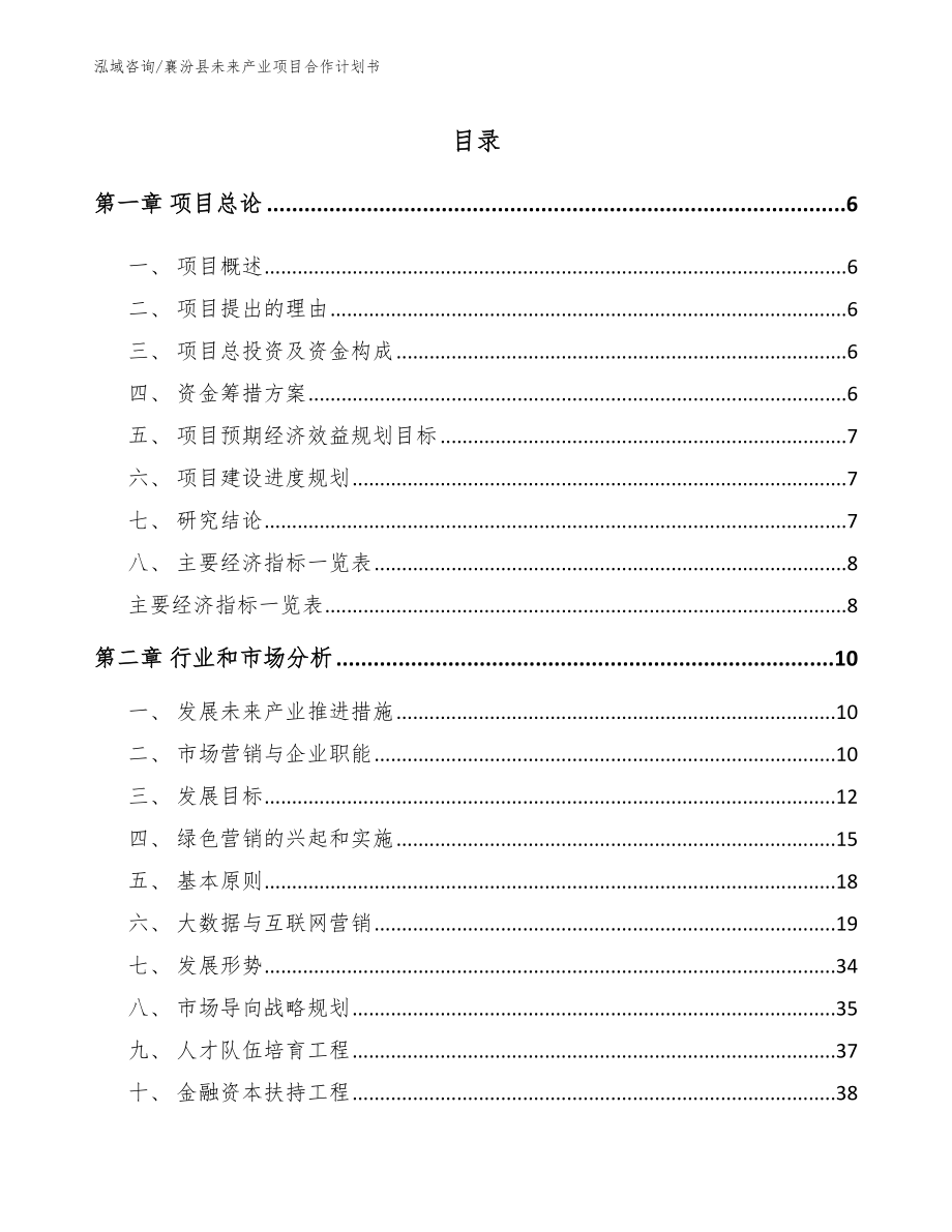 襄汾县未来产业项目合作计划书_参考模板_第1页