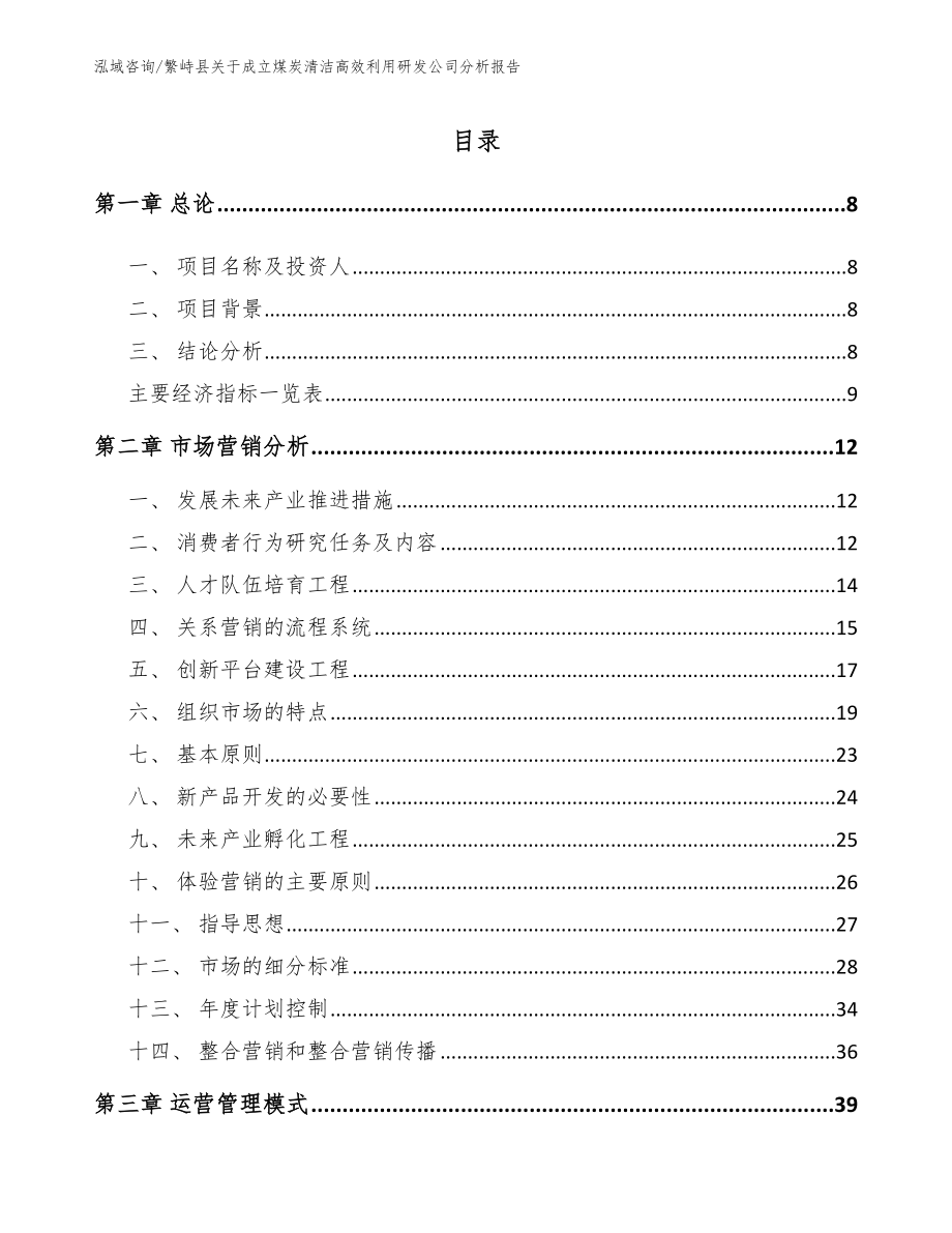 繁峙县关于成立煤炭清洁高效利用研发公司分析报告模板范文_第1页