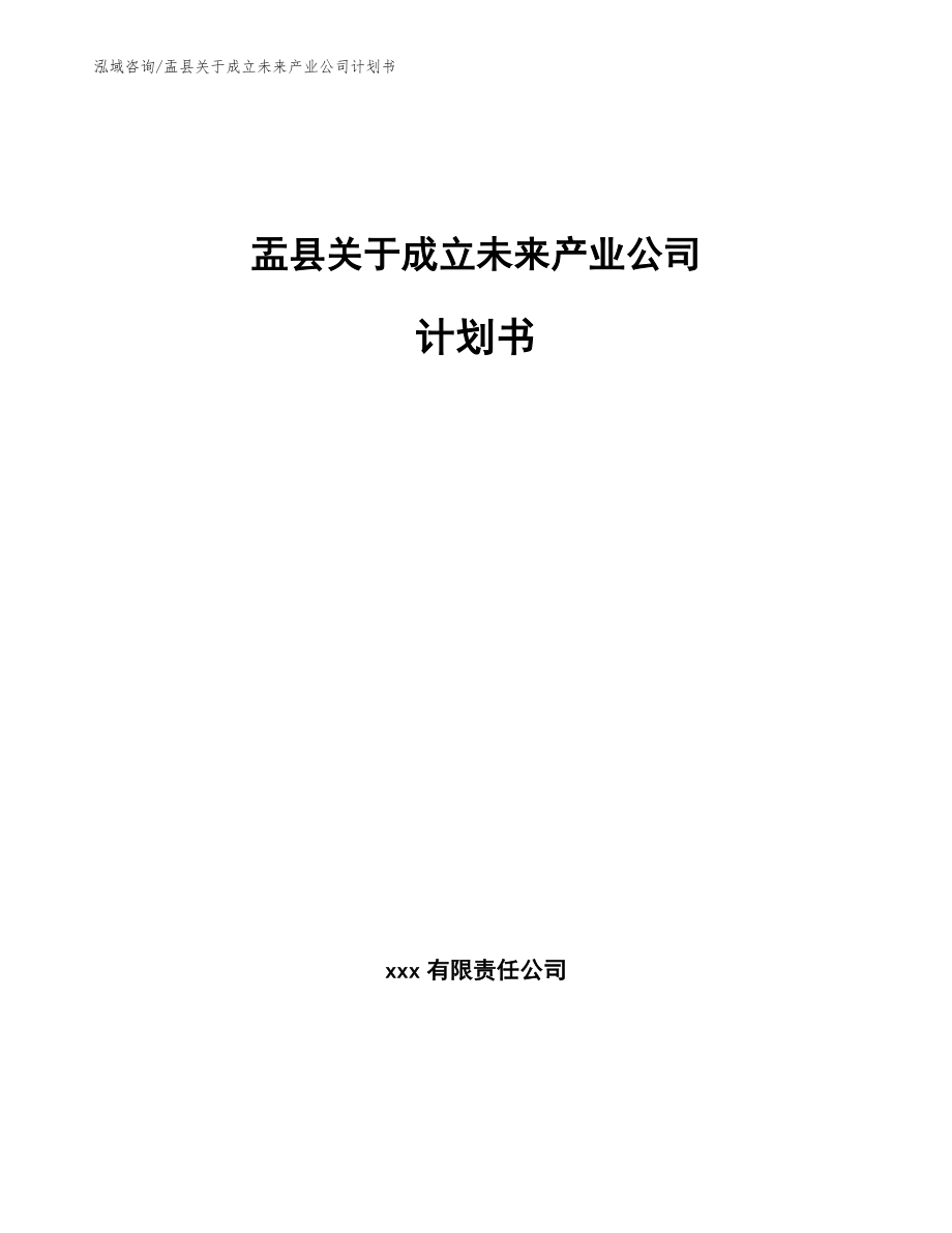 盂县关于成立未来产业公司计划书范文模板_第1页