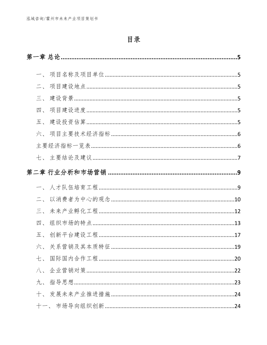 霍州市未来产业项目策划书_参考模板_第1页