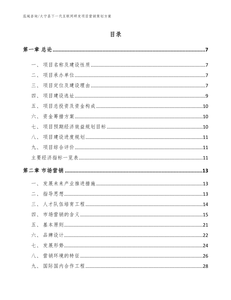 大宁县下一代互联网研发项目营销策划方案_第1页