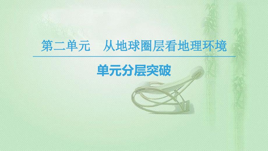 高中地理 第2单元 从地球圈层看地理环境 单元分层突破同步优质课件 鲁教版必修1_第1页