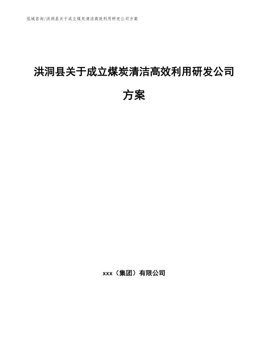 洪洞县关于成立煤炭清洁高效利用研发公司方案_第1页