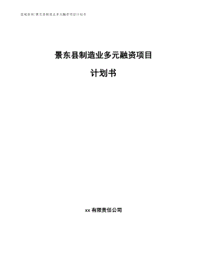 景东县制造业多元融资项目计划书【模板范本】