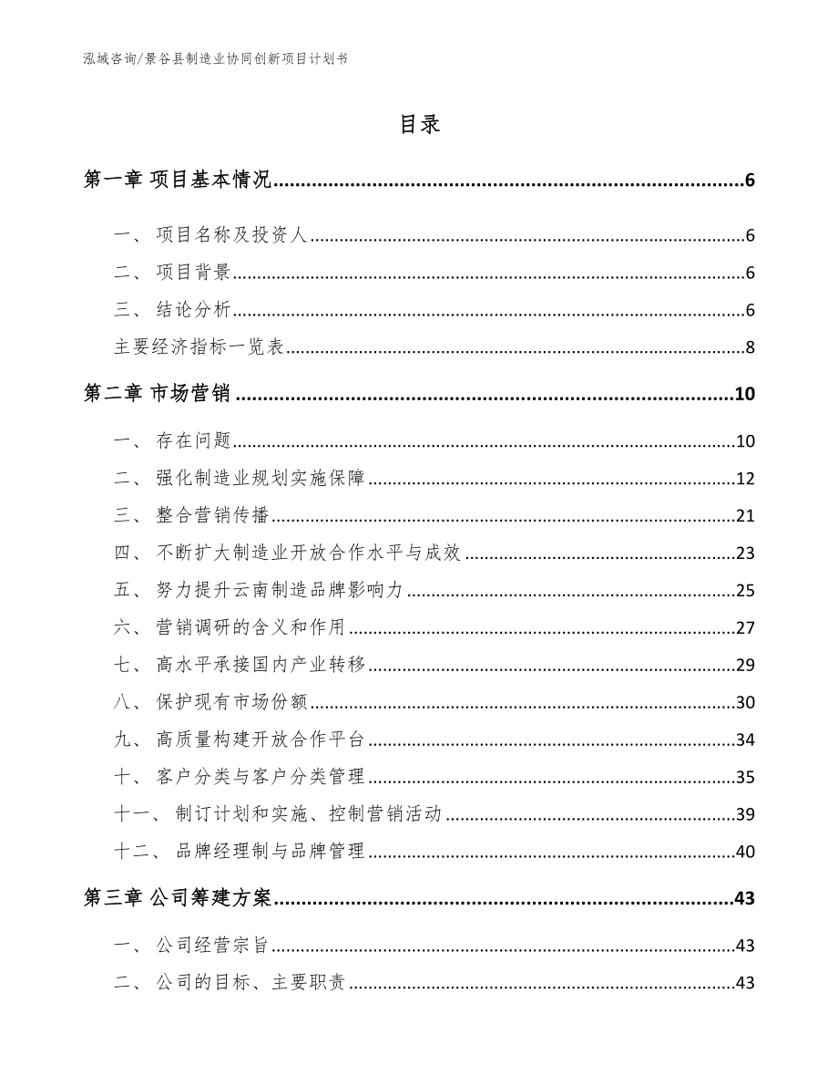 景谷县制造业协同创新项目计划书_第1页